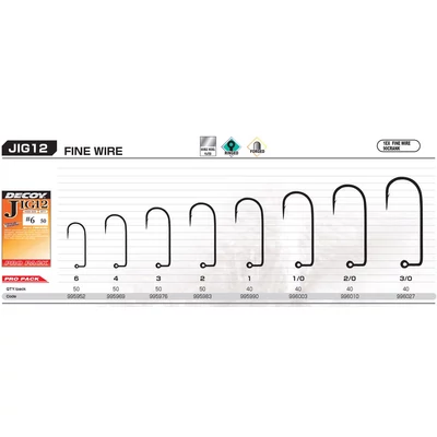 JIG HOROG DECOY PRO PACK JIG12 FINE WIRE #2/0