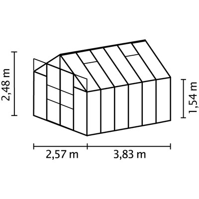 üvegház VITAVIA URANUS 9900 tiszta üveg 3 mm ezüst színű LG1037