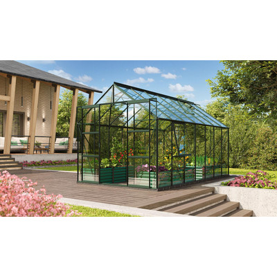 üvegház VITAVIA URANUS 11500 tiszta üveg 3 mm zöld színű LG1039