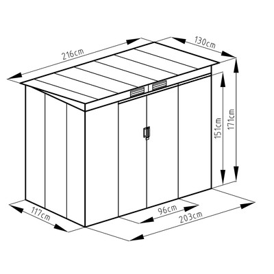 bádog kerti ház LANITPLAST HALLE 74 ANTRACIT LG4023 bádog kerti ház LANITPLAST HALLE 74 ANTRACIT LG4023
