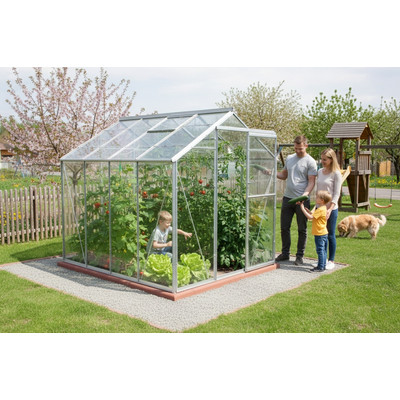 üvegház LANITPLAST LIMES Viva V6/2 1,97x2 m tiszta üveg 3 mm LG4696