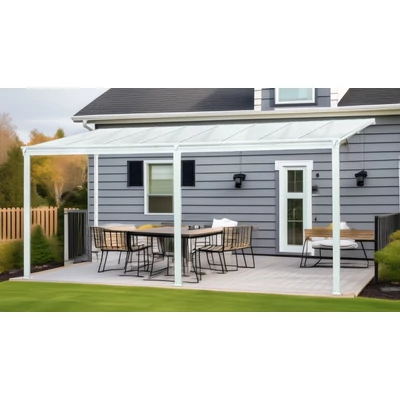 alumínium pergola LANITPLAST WALL 43 fehér + opal PC LG2127