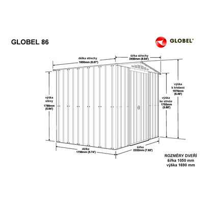 fém kerti ház GLOBEL 86 ZÖLT + napfénytető LG2503 fém kerti ház GLOBEL 86 ZÖLT + napfénytető LG2503