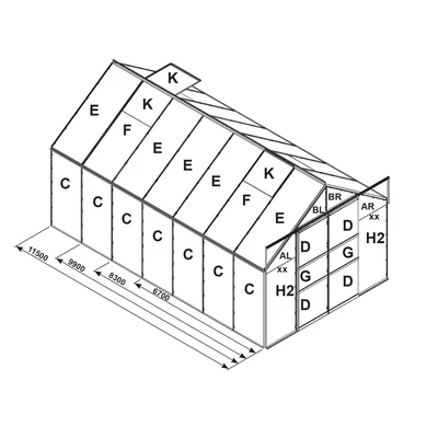 tartalék üveg az üvegházhoz VITAVIA URANUS 9900 PC 4 mm LG2541