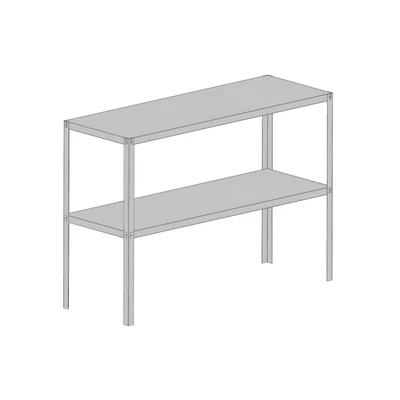 acél állvány LANITPLAST 115x40 cm 2 db polccal ezüst GSD2 LG2640