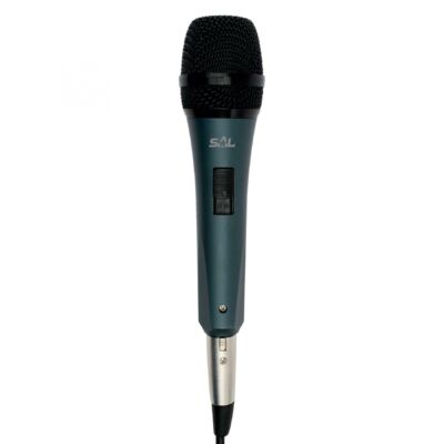 SAL Kézi mikrofon, fém, s.kék, XLR-6,3mm (M 8)[SG]