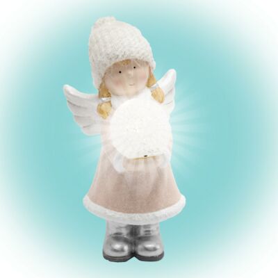 HOME Kerámia figura, kislány, világító gömbbel (KDC 24)[SG]