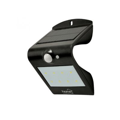 Fekete színű, mozgásérzékelős, szolár paneles LED reflektor