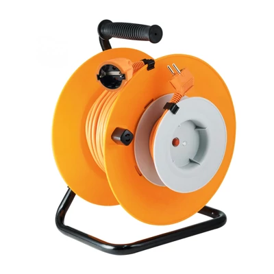 Home HJR 24-30 kábeldob, 27 + 3 m, IP20 kivitel, H05VV-F 3G1,0 mm2 kábel, védőkapcsoló, max. 2300 W, fém talp