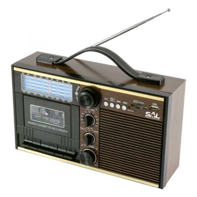 SAL Retro kazettás rádió, MP3, 11 sávos (RRT 11B)[SG]