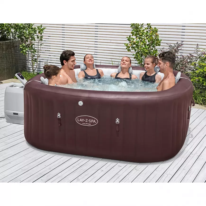 Bestway Lay-Z-Spa Maldives Hidromasszázs medence Spa Jakuzzi 201 × 201 × 80 cm(6001U)
