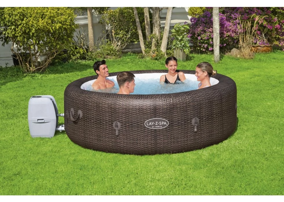 Bestway ST MORITZ Airjet felfújható rattan hatású jakuzzi 216 x 71 cm (HMC 016)