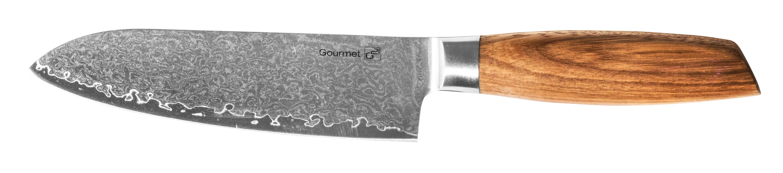 G21 Gourmet Damaszkusz 17 cm, Santoku kés, zebrawood markolat (6002232)