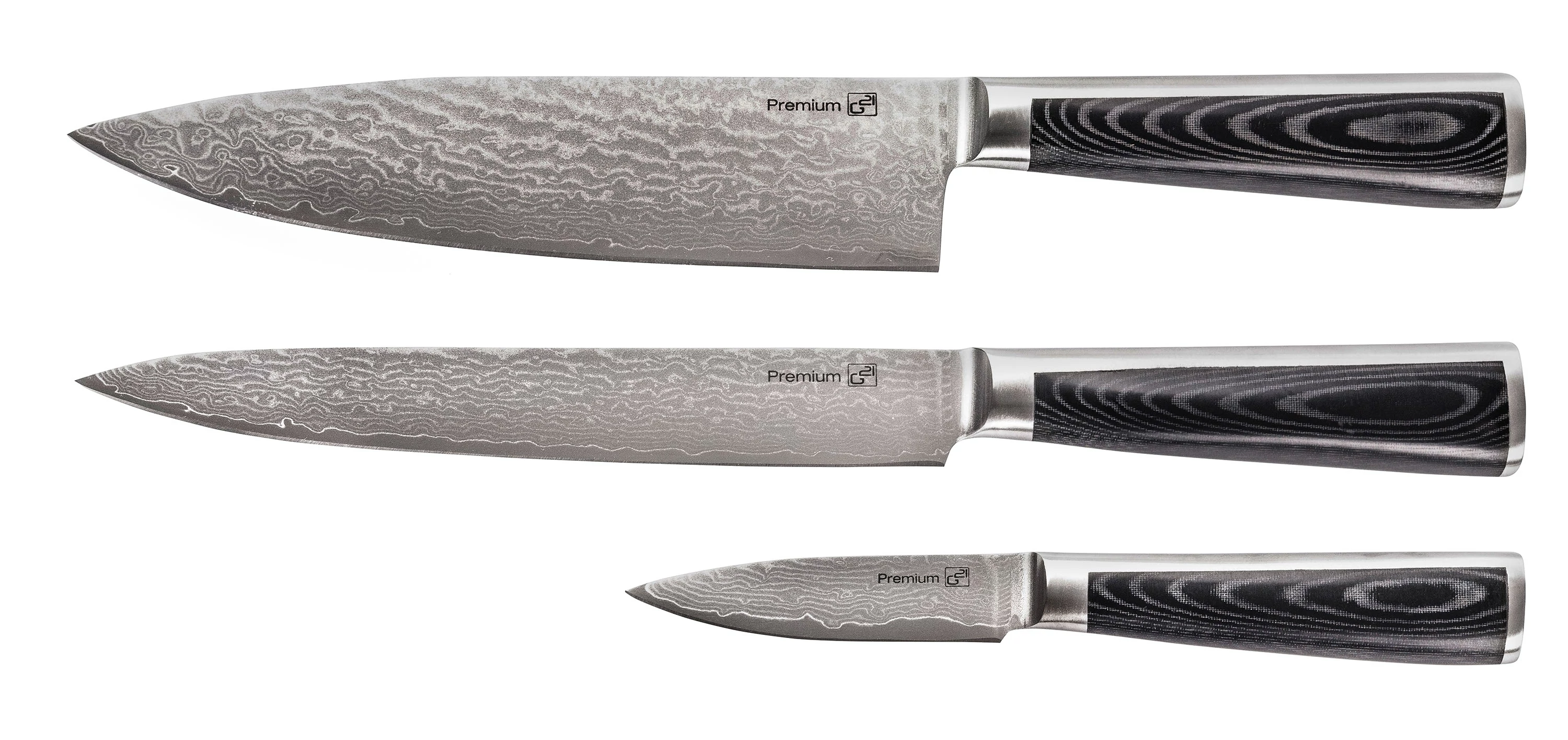Késkészlet G21 Damascus Premium 3 db, Box (6002250)