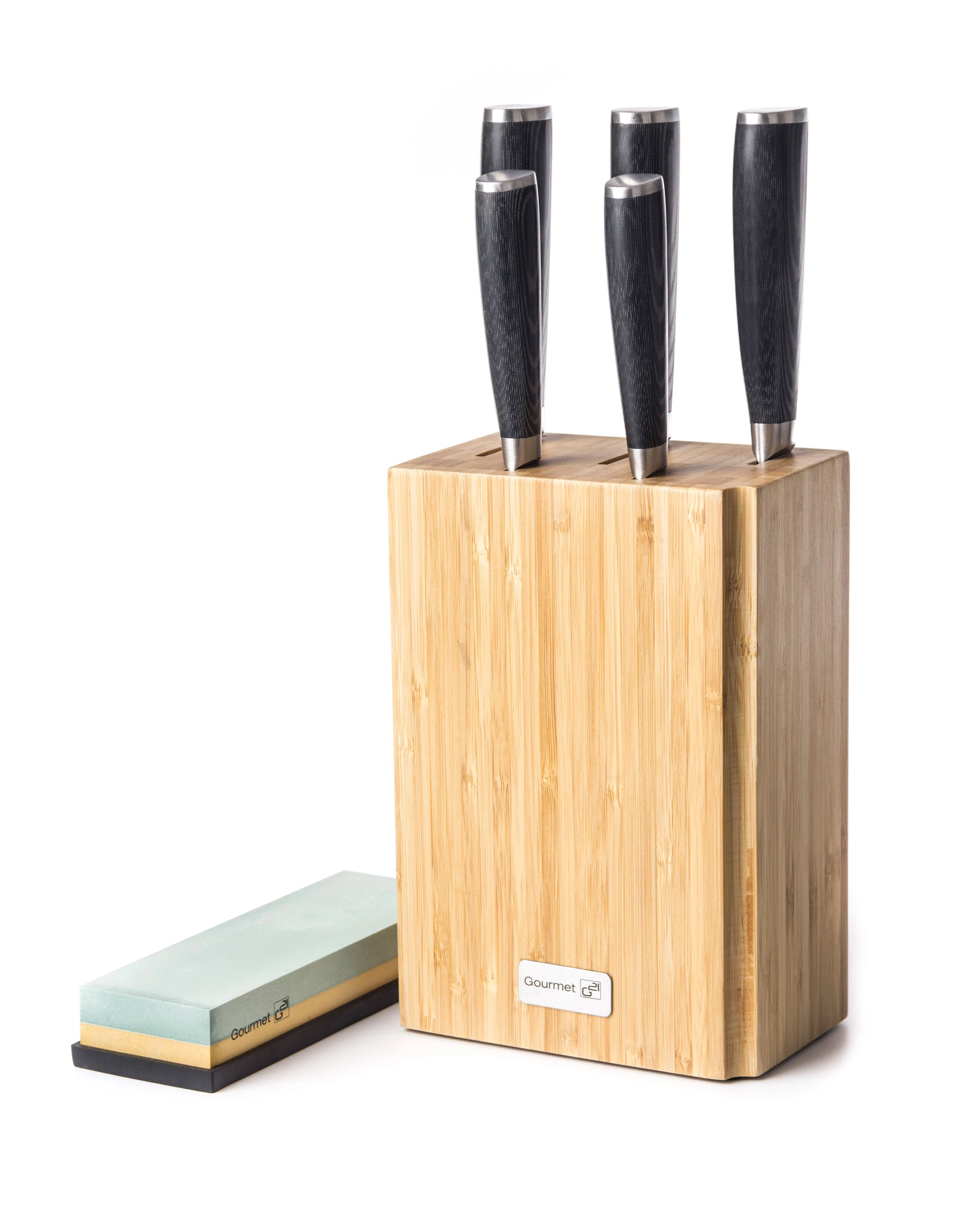 Késkészlet G21 Gourmet Premium 5 db bambusz késtartóban + csiszolókő (6002299)