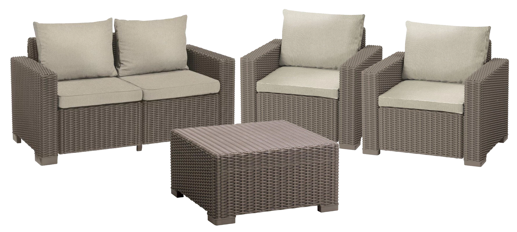 Keter California kerti bútor szett 2+2+2 cappuccino (610049)