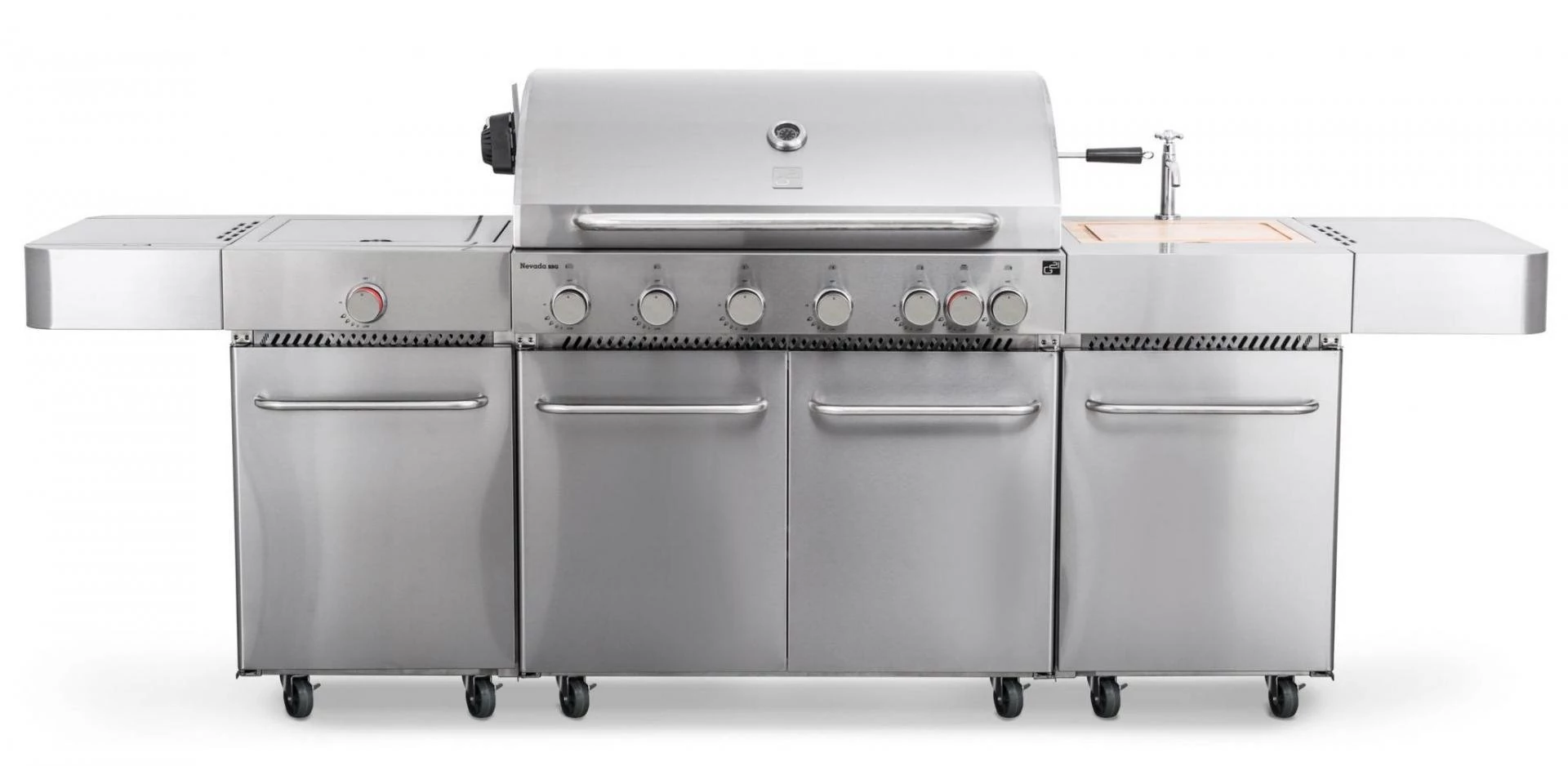 G21 Nevada BBQ konyha Premium Line gázgrill, 8 égőfej + ajándék nyomáscsökkentő (6390340)