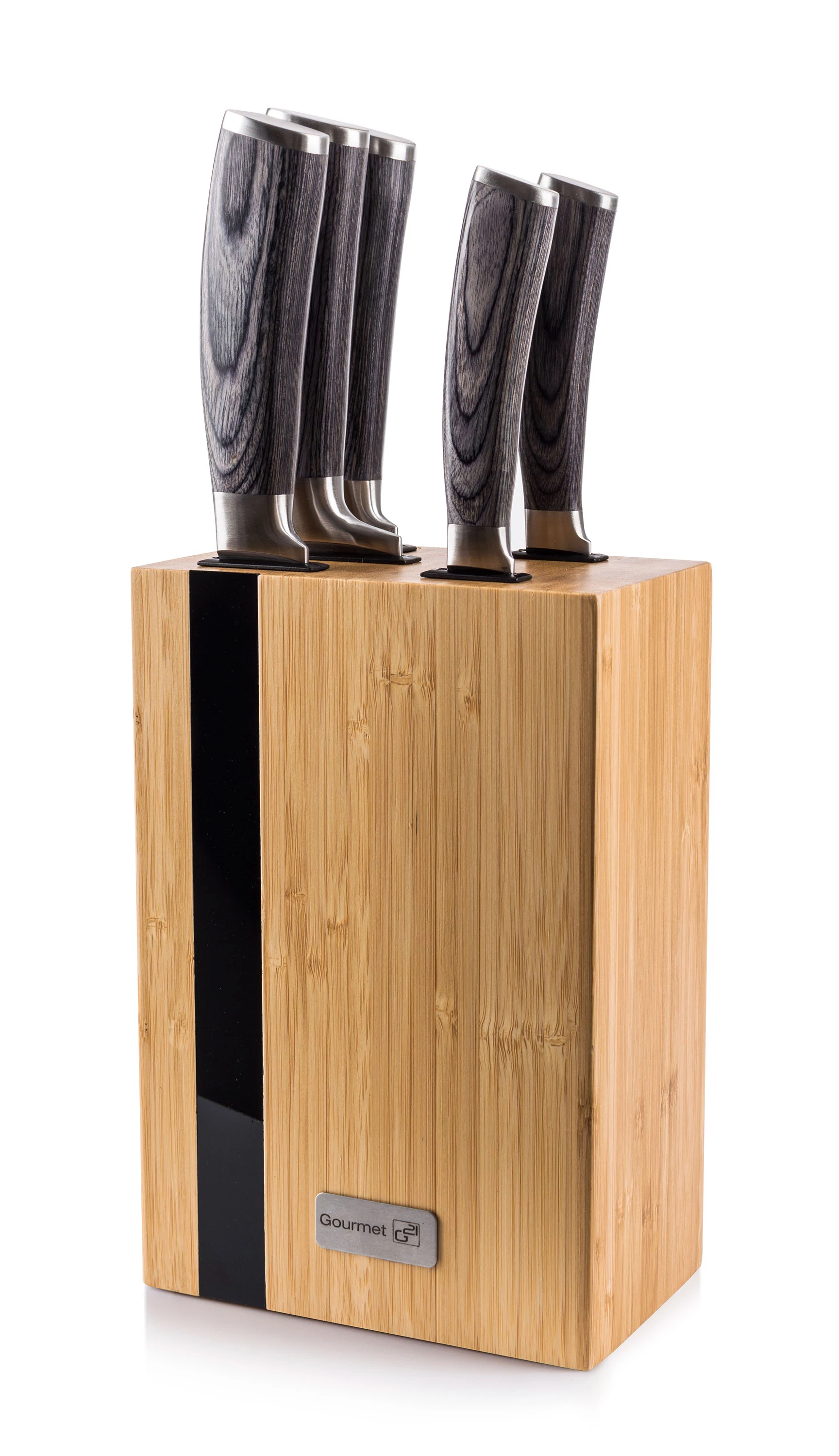G21 Gourmet Rustic 5 db Késkészlet + bambusz késtartó 6002237