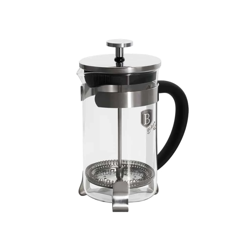 BerlingerHaus Dugattyús kávé és teafőző (350 ml) Black Silver Collection  BH/1786A