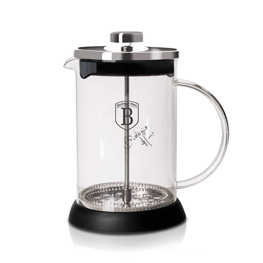 BerlingerHaus Dugattyús kávé és teafőző (800 ml) Black Silver Collection  BH/6303A