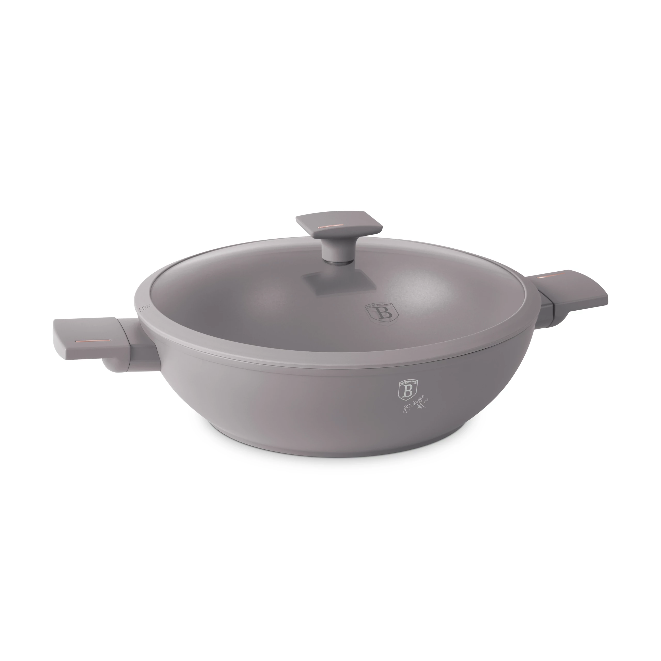 BerlingerHaus Wok fedővel (30 cm) Taupe Collection  BH/8095