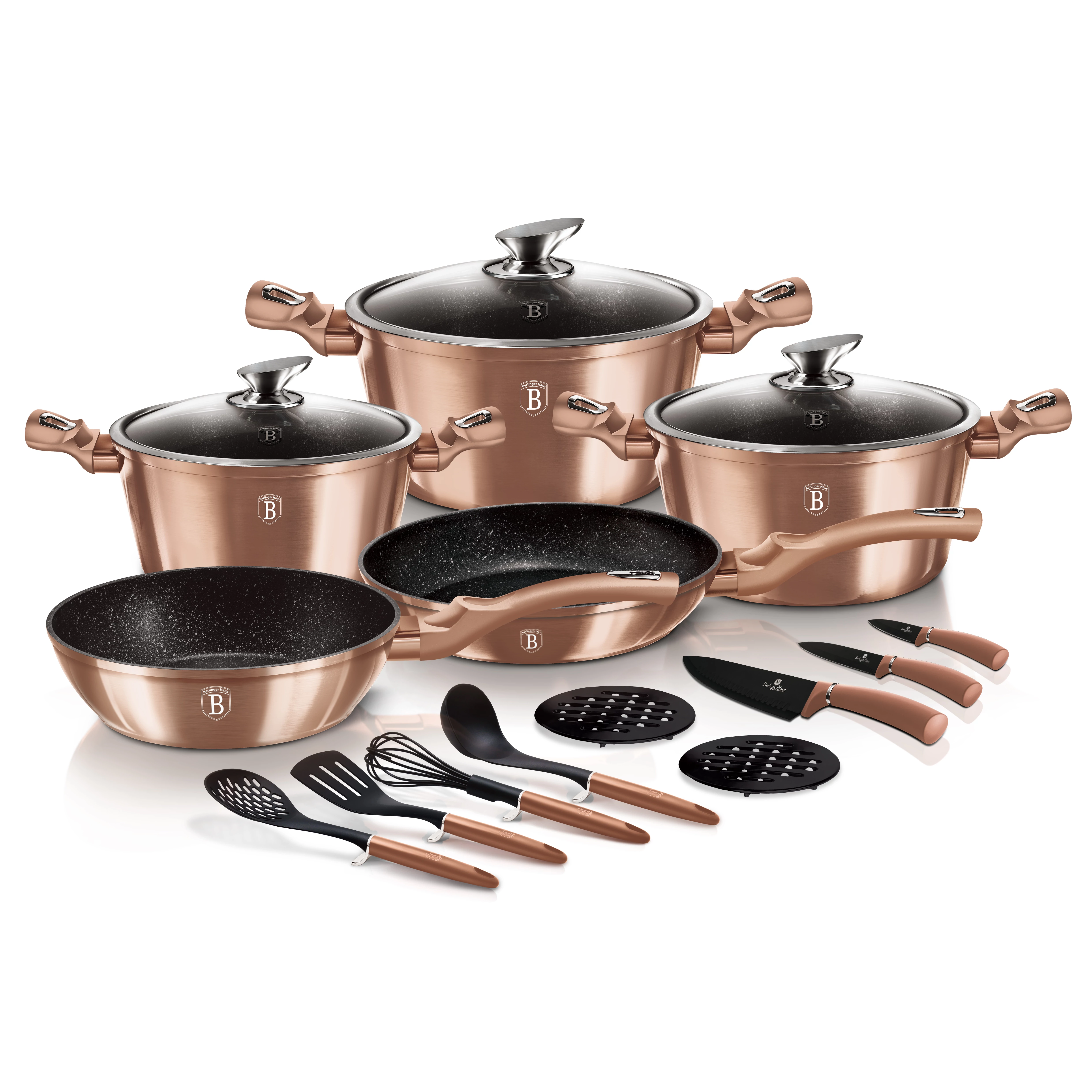BERLINGER HAUS BH-6161 Rosegold Metallic Line 17 részes edénykészlet