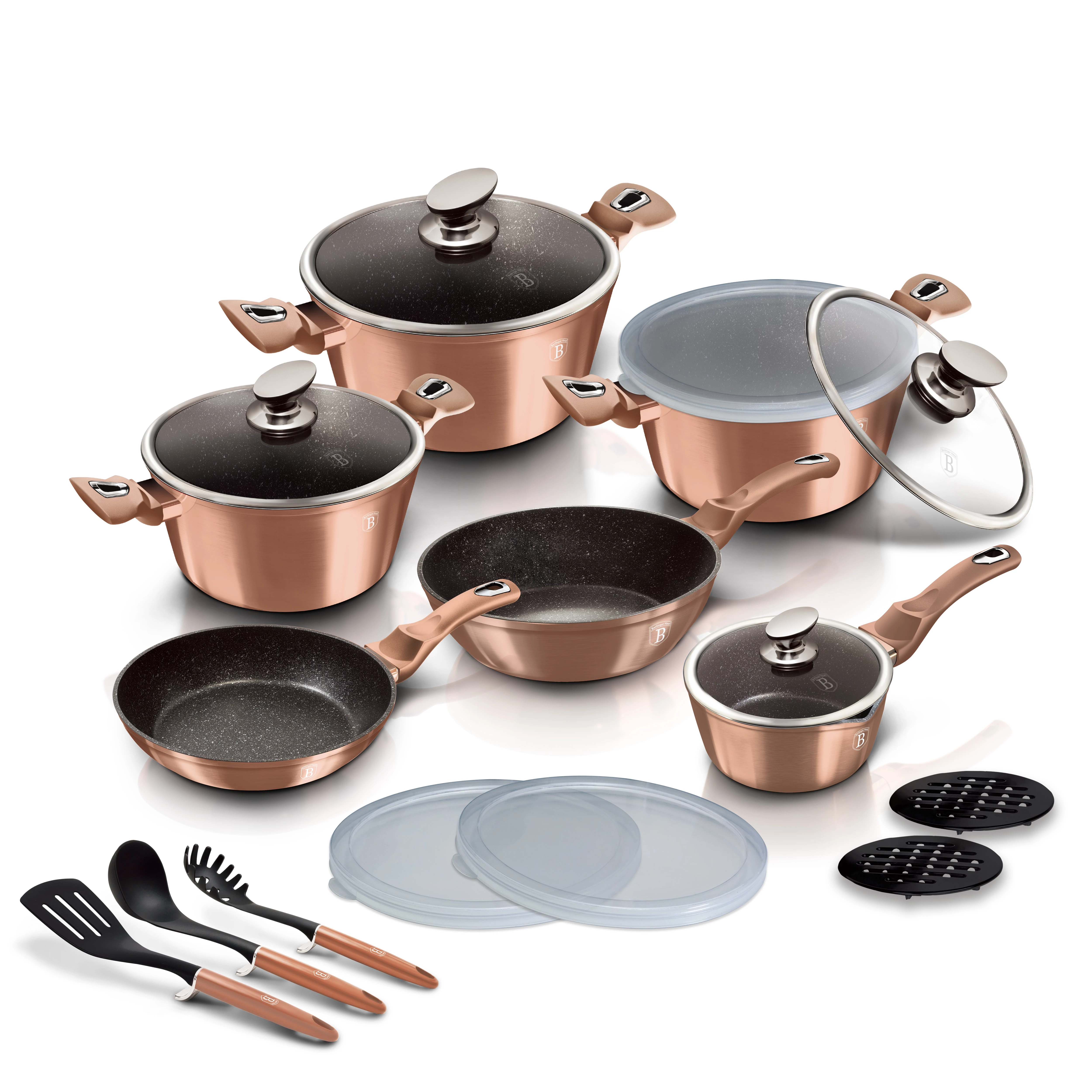 Berlinger Haus 18 részes edénykészlet, Metallic Line Rose Gold Edition(BH-7034)