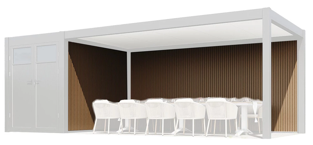 Rojaplast WPC Prestige WPC fali panel alumínium keretben kocsibeálló - pergolához - 3 méteres ( kiegészítő ) (3255)