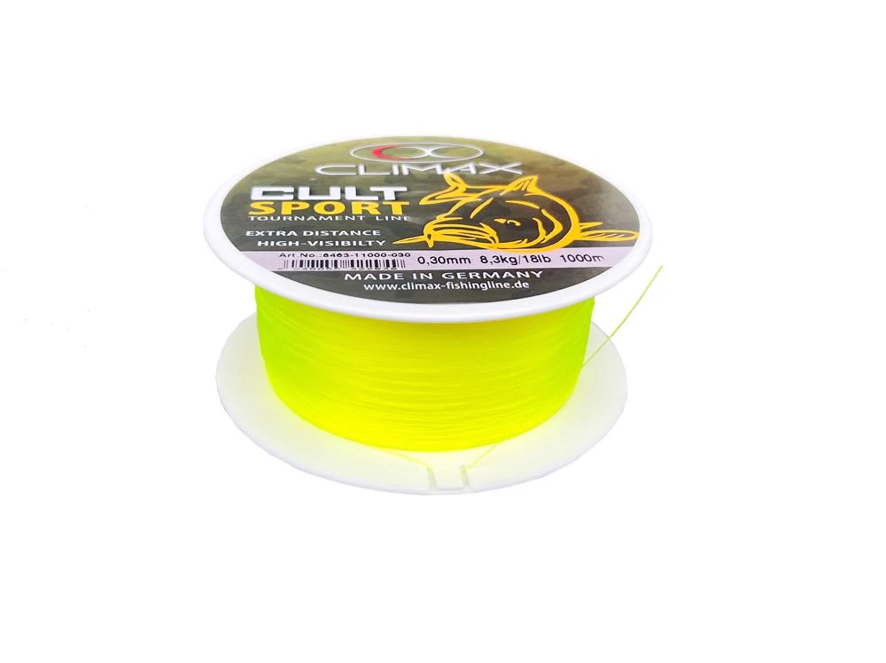 CLIMAX CULT CARP SPORT MONO FLUO YELLOW 1000m 0.22mm
