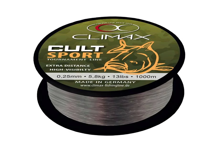 CLIMAX CULT CARP SPORT MONO GREY 1000m 0.25mm