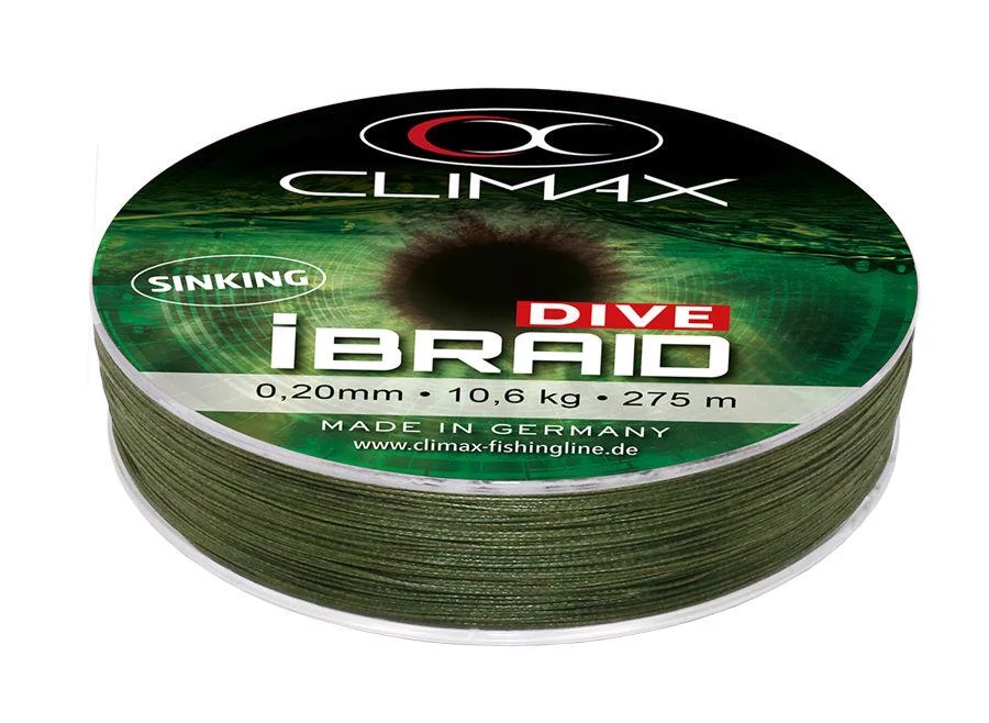 CLIMAX iBRAID DIVE SINKING OLIVE GREEN 135m 0.22mm 11.8kg