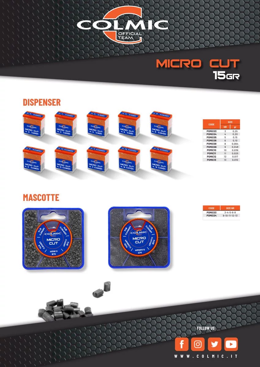 COLMIC MICRO CUT HENGER ÓLOMKÉSZLET #9-10-11-12-13