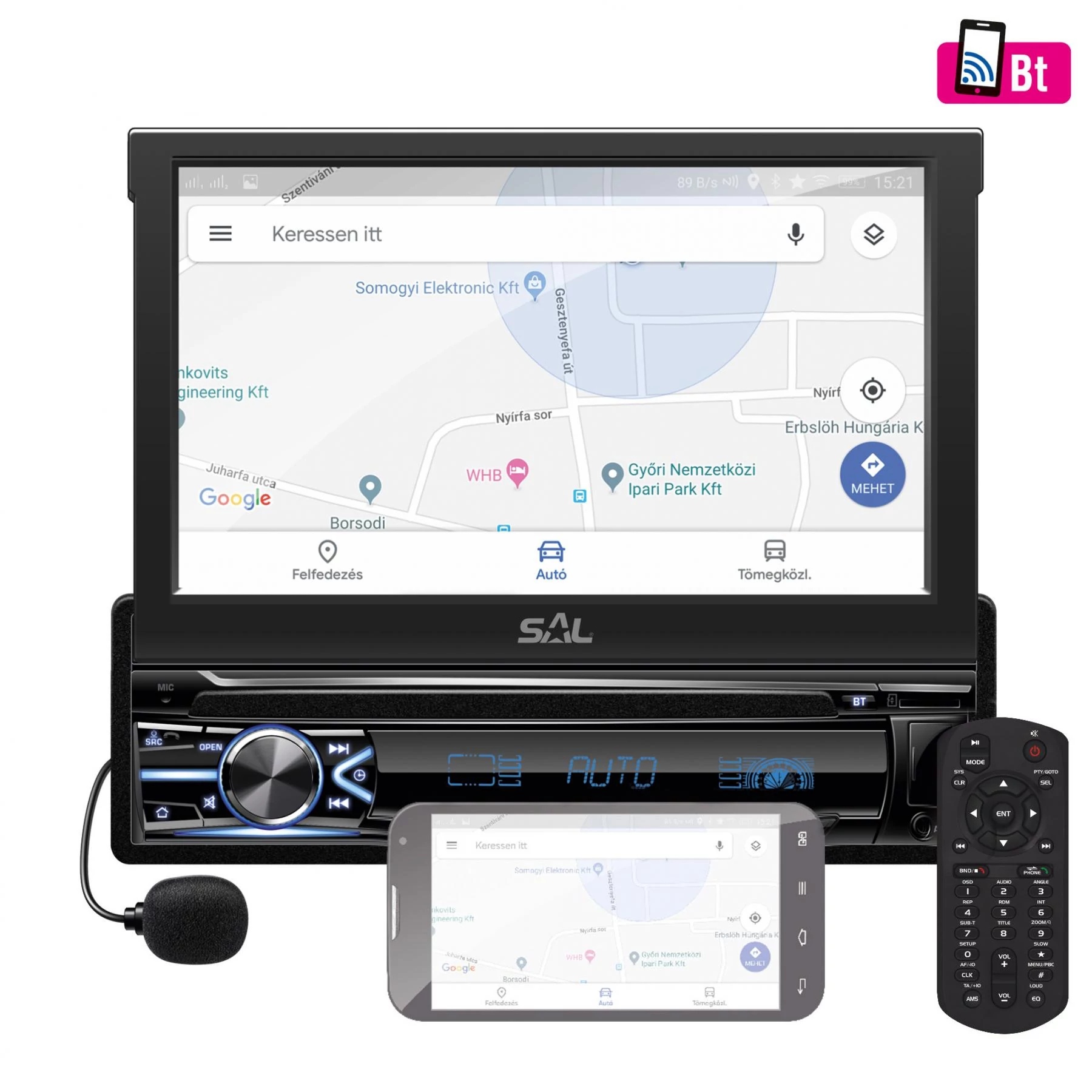 HOME Fejegység, 7\ LCD, RDS, BT, A-LINK, i-LINK