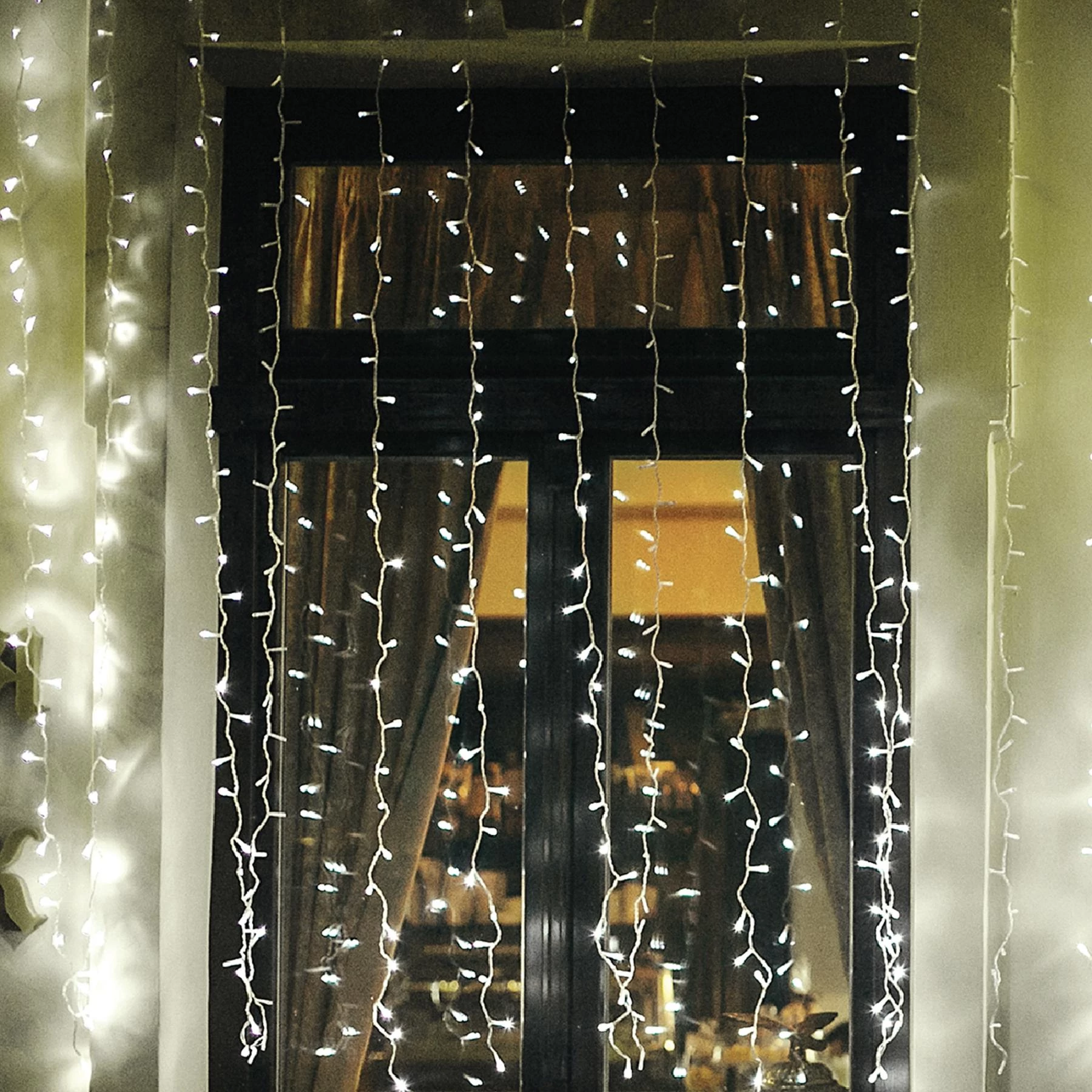 HOME LED-es fényfüggöny, kültéri kivitel, 2 m x 1 m, 21 füzér, 210 db hidegfehér LED (KAF 210LC)[SG]