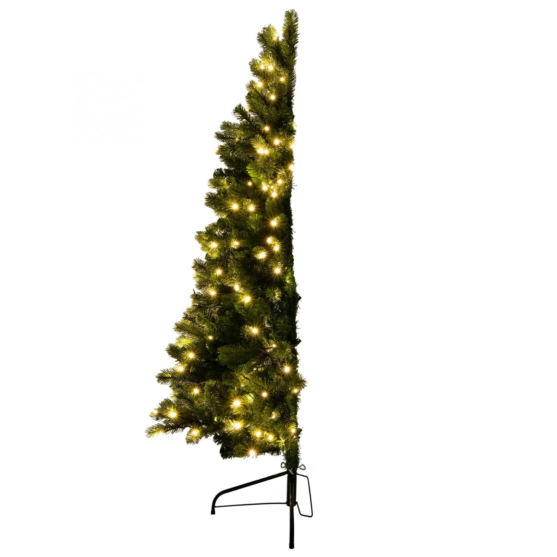 HOME Műfenyő, fél-fa, beépített LED világítással, 150 cm magas (KMF 7/150)[SG]