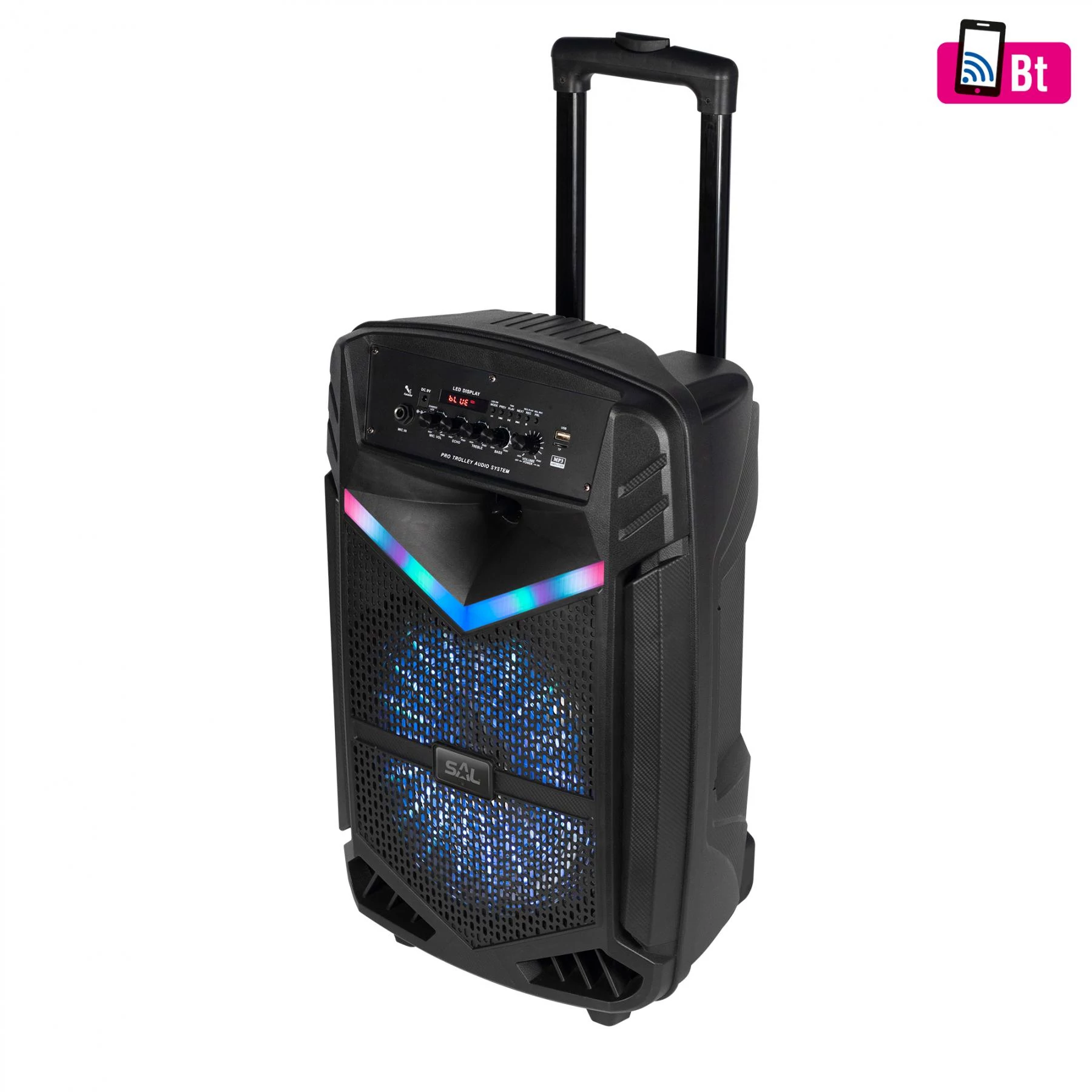 SAL Party hangdoboz, 30cm, akku, BT, LED (PAR 30BT)[SG]