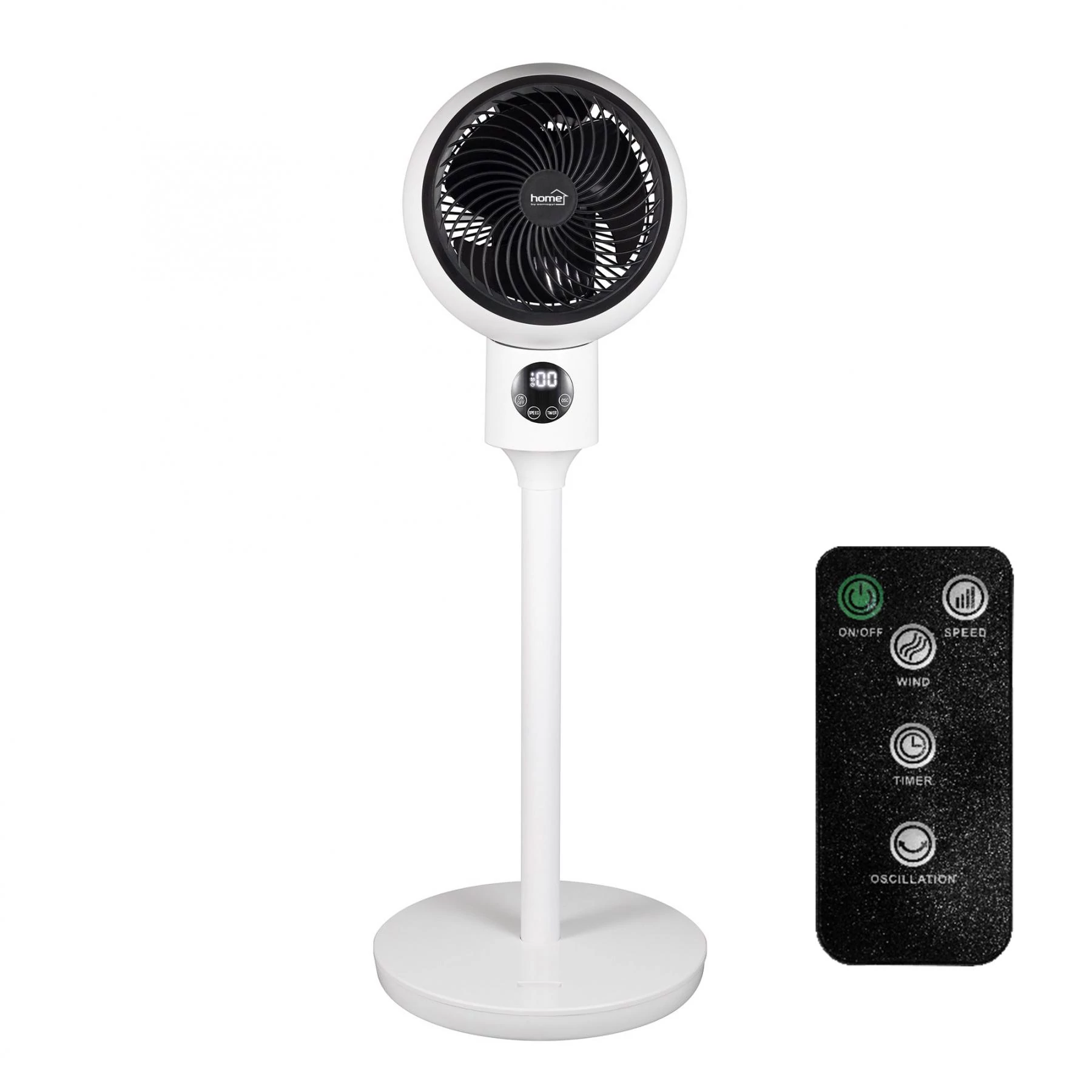 HOME Álló ventilátor távirányítóval, fehér, 20 cm, 50 W (SFR 20)[SG]