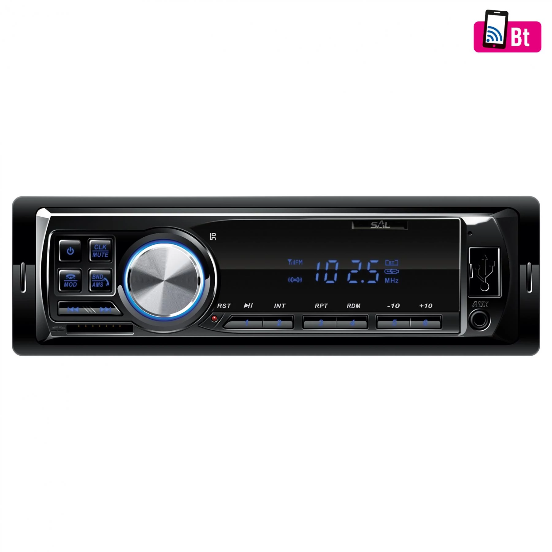 SAL Fejegység; BT-FM-USB-SD-AUX, kék LED kijelző (VBT 1100/BL)[SG]