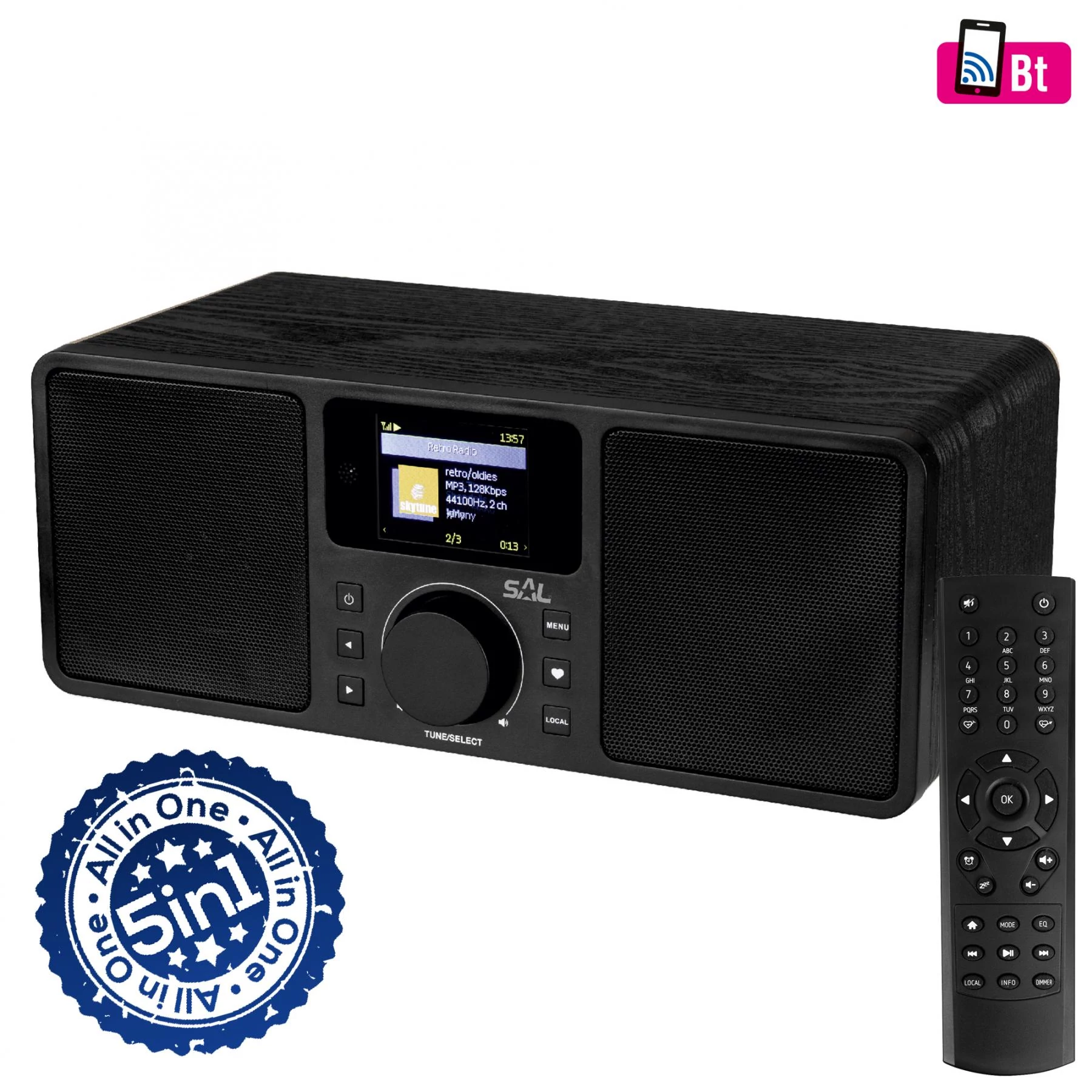 SAL Internet rádió, 5in1, fekete (INR 5000/BK)[SG]