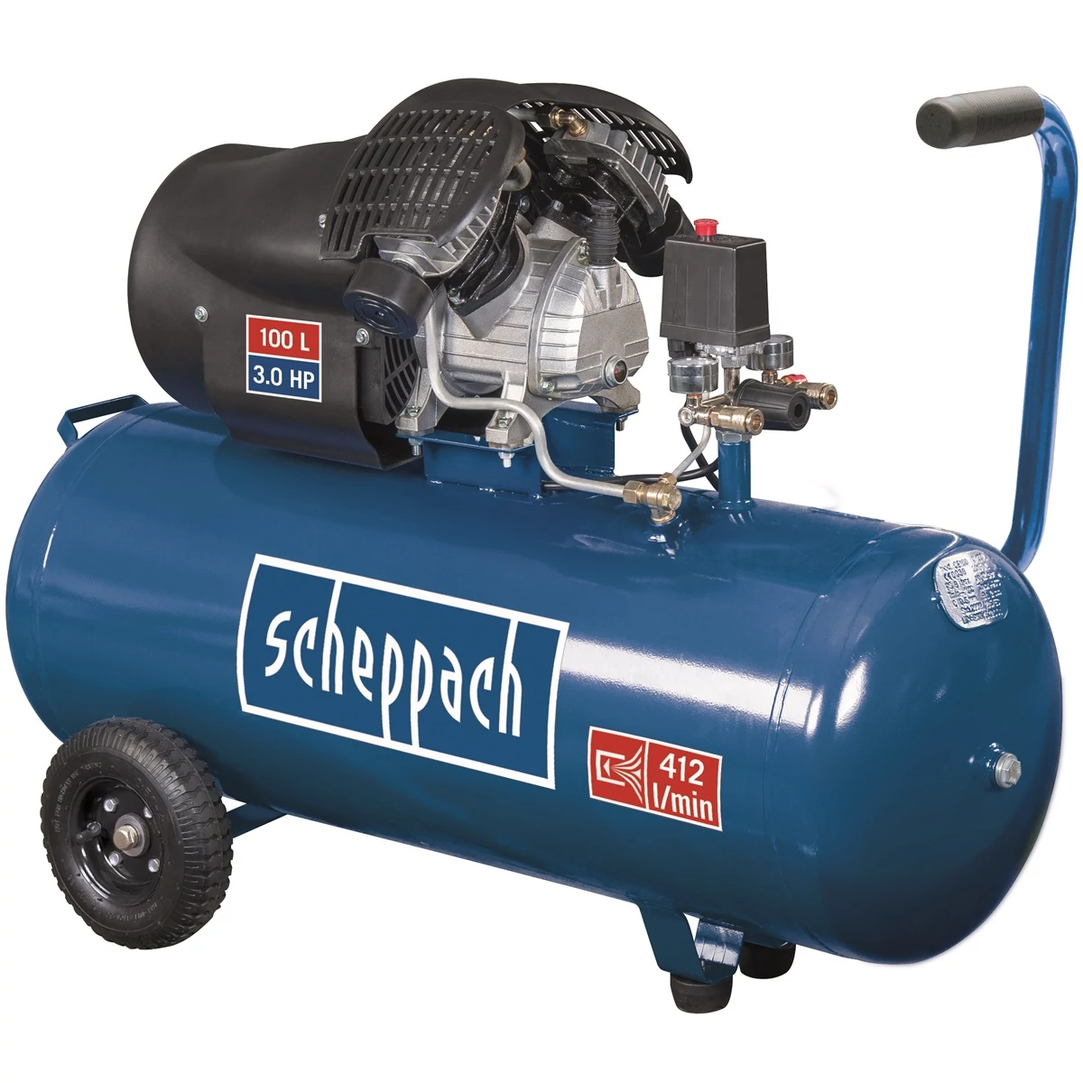 Scheppach HC 120 dc - kéthengeres olajkenésű kompresszor, 10 bar, 100 l (5906120905)